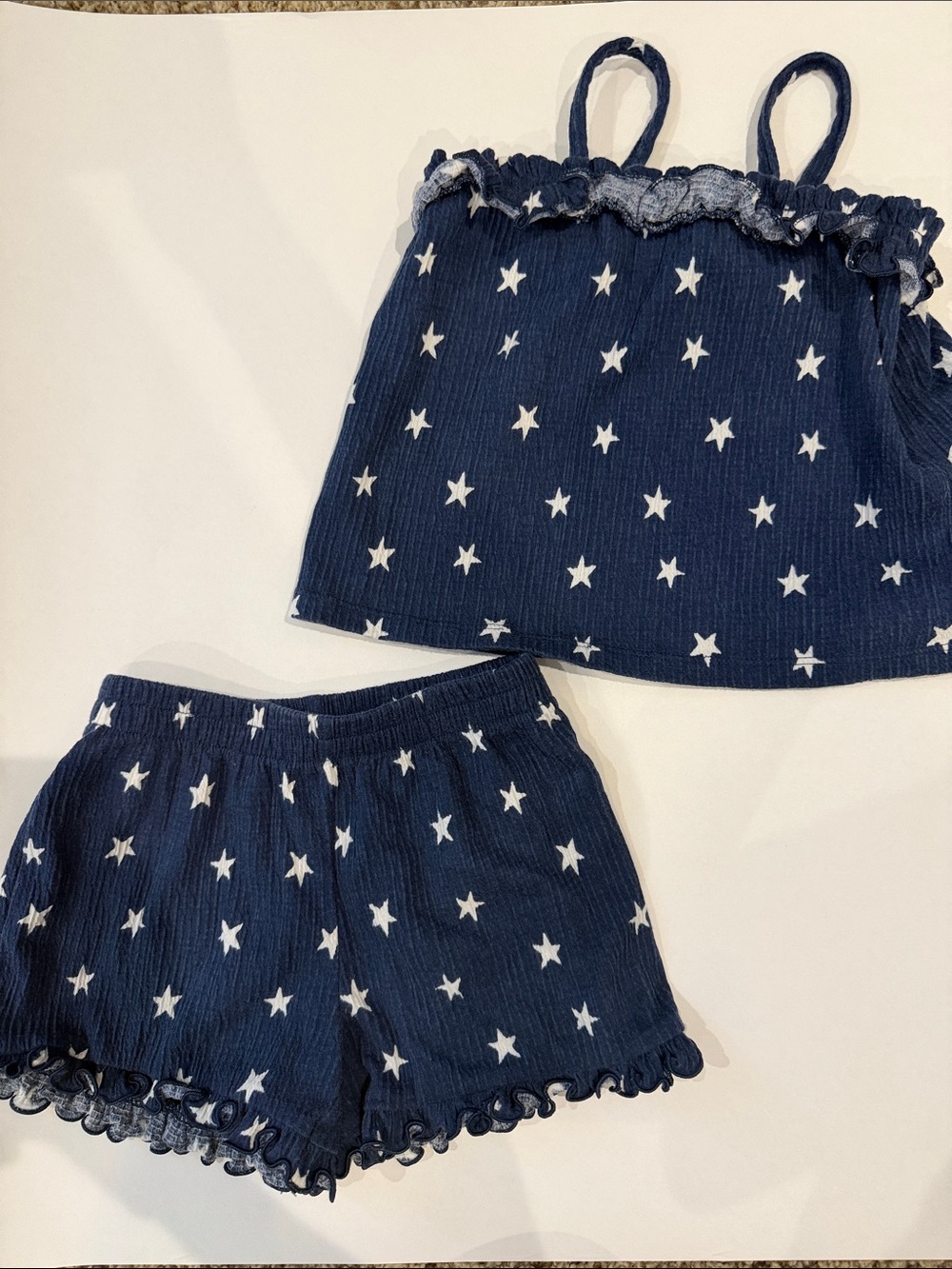 Old Navy Navy Blue Star Print Tank & Shorts Set
